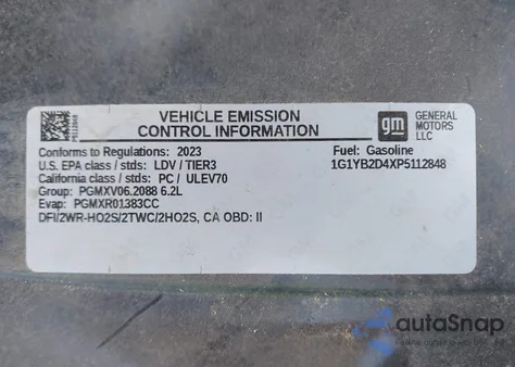 2023 Chevrolet Corvette Stingray Rwd 2Lt from USA, damaged, VIN 1G1YB2D4XP5112848